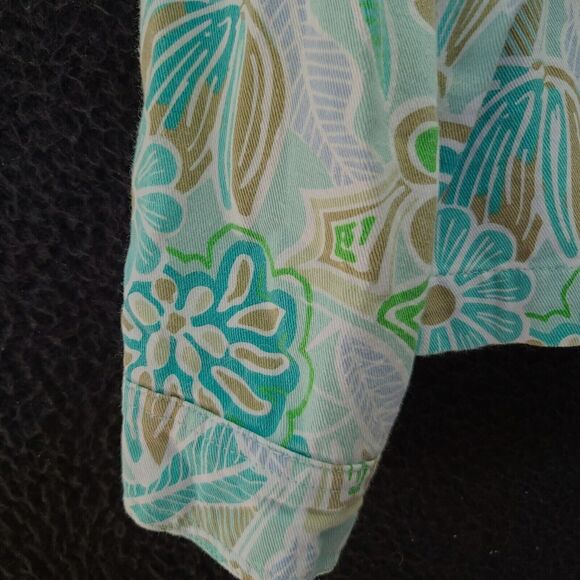 Jane Ashley Womens Button Up Multi-Color Size Large 100% Cotton Long Sleeve - Picture 11 of 12